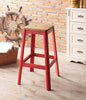 Jacotte Natural & Red Bar Stool (1Pc)