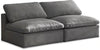 Cozy Grey Velvet Cloud Modular Armless Sofa