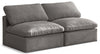 Plush Grey Velvet Standard Cloud Modular Sofa