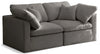 Plush Grey Velvet Standard Cloud Modular Sofa