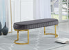 Lemar Grey Velvet Bench