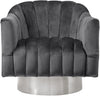 Farrah Grey Velvet Accent Chair