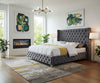 Savan Grey Velvet Full Bed