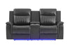 U8879 Blanche Charcoal Pwr Con Rec Ls W/LED, Global Ss & Subwoofer
