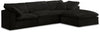 Cozy Black Velvet Cloud Modular Sectional