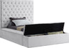 Bliss White Velvet Twin Bed (3 Boxes)