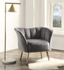 Reese Gray Velvet & Gold Accent Chair