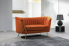 Margo Cognac Velvet Loveseat