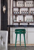 Coral Green Velvet Bar Stool