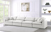 Serene Cream Linen Fabric Deluxe Cloud Modular Sofa