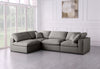 Plush Grey Velvet Standard Cloud Modular Sectional