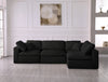 Serene Black Linen Fabric Deluxe Cloud Modular Sectional