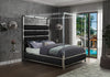 Encore Black Faux Leather Queen Bed (4 Boxes)