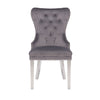 Galaxy Home Simba Stainless Steel Legs Dining Chair (Set of 2) in Grey