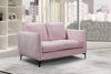 Poppy Pink Velvet Loveseat
