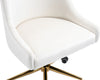 Karina Cream Velvet Office Chair