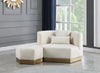 Marquis Cream Velvet Ottoman