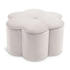 Daisy Cream Velvet Ottoman