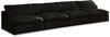 Cozy Black Velvet Cloud Modular Armless Sofa