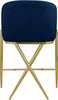Xavier Navy Velvet Counter Stool