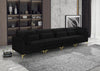 Julia Black Velvet Modular Sofa (4 Boxes)