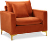 Naomi Cognac Velvet Chair