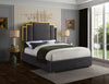 Hugo Grey Velvet Queen Bed