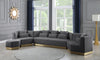 Marquis Grey Velvet Ottoman