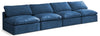 Plush Navy Velvet Standard Cloud Modular Sofa