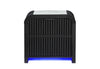 Beckett White/Black Nightstand with LED, Cooler and Speaker