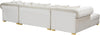 Presley Cream Velvet 3pc. Sectional