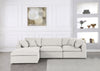 Serene Cream Linen Fabric Deluxe Cloud Modular Sectional