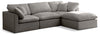 Plush Grey Velvet Standard Cloud Modular Sectional