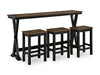 Wildenauer Counter Height Dining Table and 3 Barstools Set