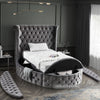 Luxus Grey Velvet Twin Bed (3 Boxes)