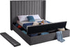 Kiki Grey Velvet Full Bed (3 Boxes)