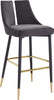 Sleek Grey Velvet Stool