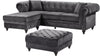 Sabrina Grey Velvet 2pc. Reversible Sectional