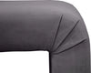 Minimalist Grey Velvet Bench