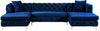 Gail Navy Velvet 3pc. Sectional