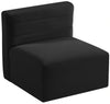 Quincy Black Velvet Modular Armless Chair