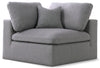 Serene Grey Linen Fabric Deluxe Cloud Corner Chair
