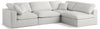 Plush Cream Velvet Standard Cloud Modular Sectional