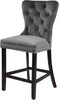 Nikki Grey Velvet Stool