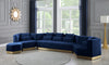 Marquis Navy Velvet Ottoman