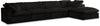 Cozy Black Velvet Cloud Modular Sectional