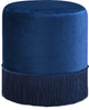 Teddy Navy Velvet Ottoman/Stool