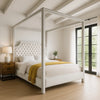 Rowan White Velvet King Bed (3 Boxes)
