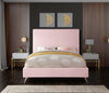 Jasmine Pink Velvet Queen Bed
