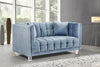 Mariel Sky Blue Velvet Loveseat